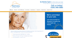 Desktop Screenshot of harmonyinhomecare.com