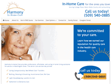 Tablet Screenshot of harmonyinhomecare.com